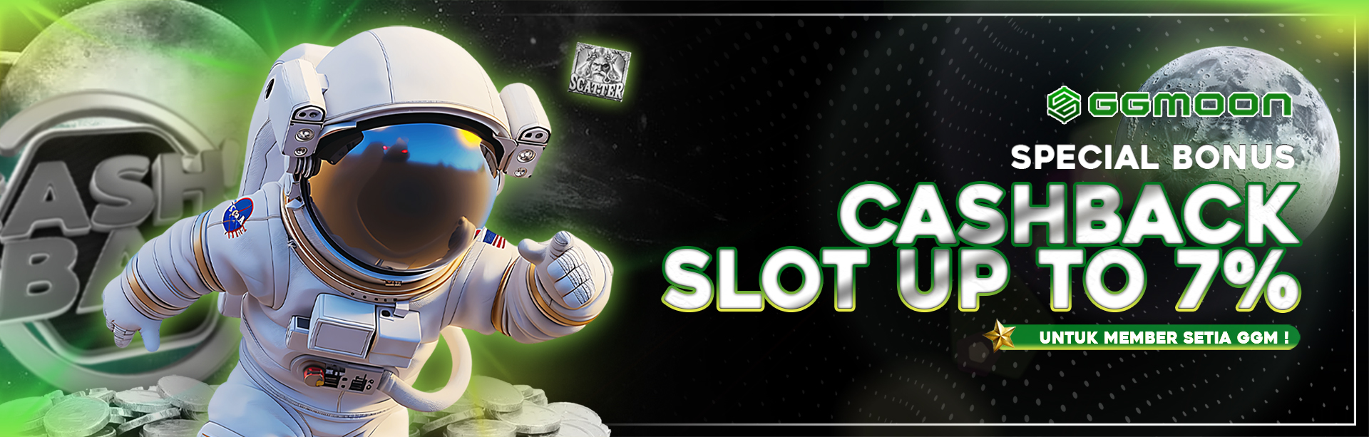 CASHBACK MINGGUAN SLOT UP TO 7%
